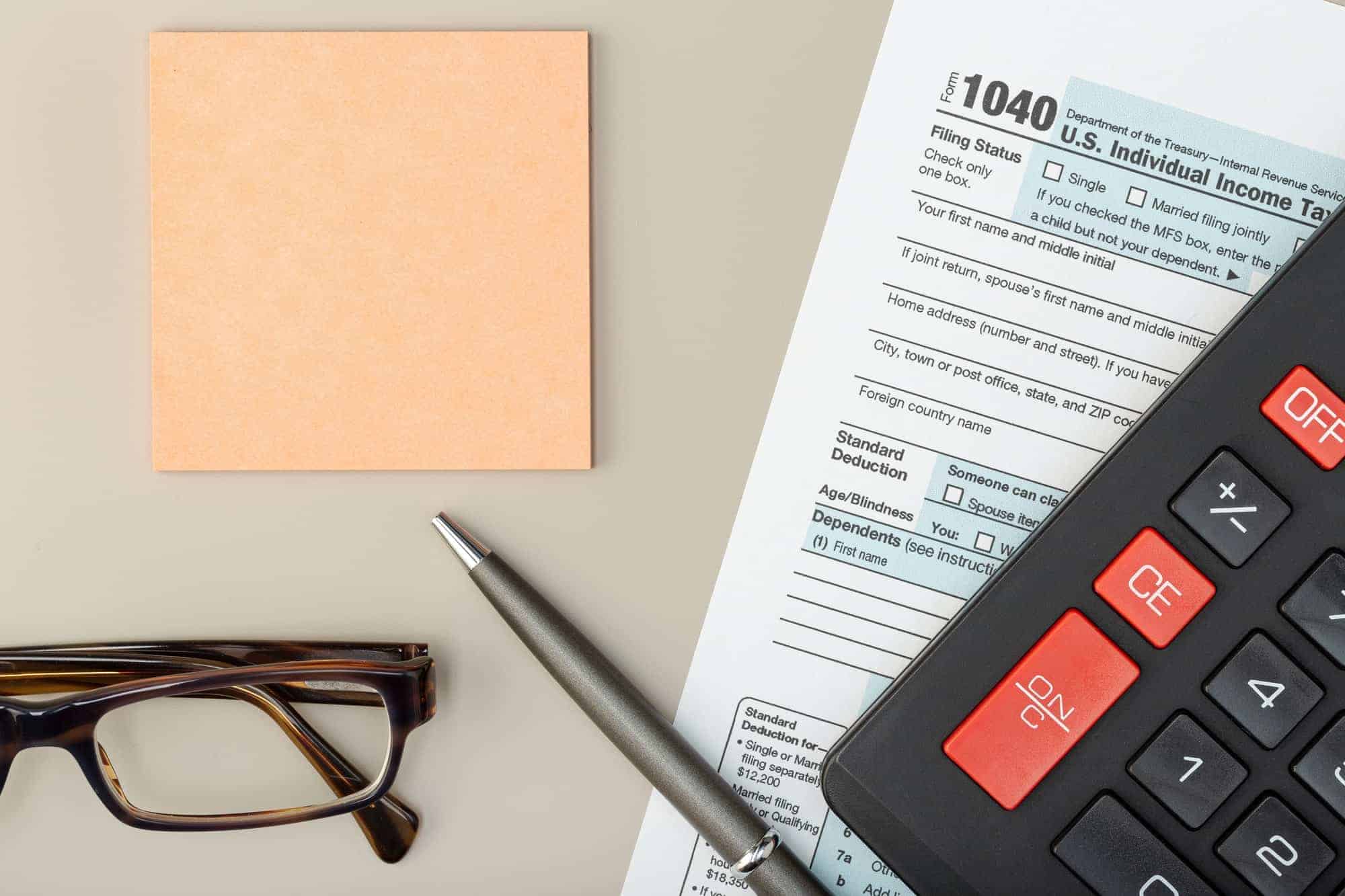 Individual Tax Return Form On Table